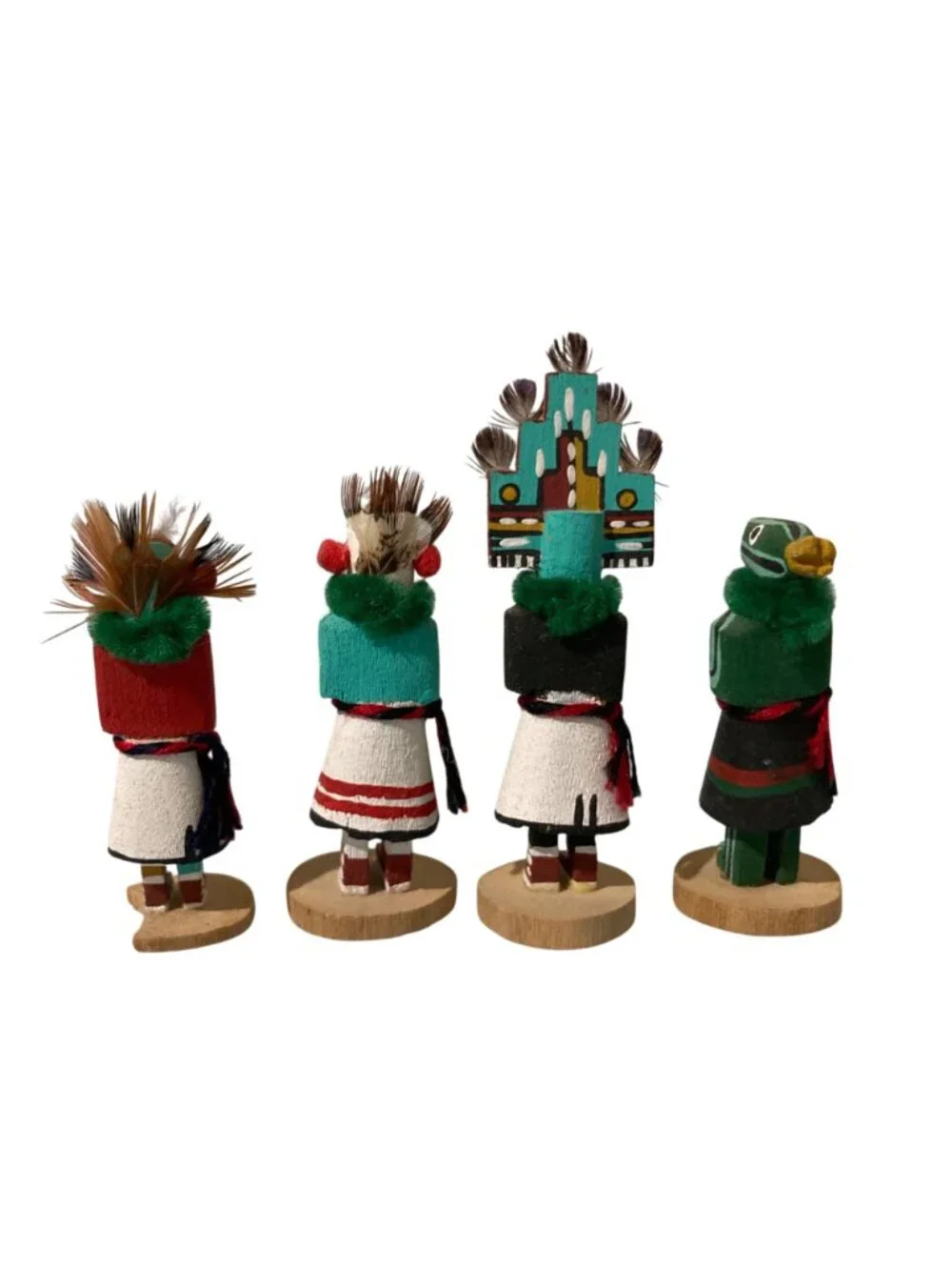 Miniature Kachina Dolls Signed L.M. Antelope Hemis Morning Sun Squash Lot of 4